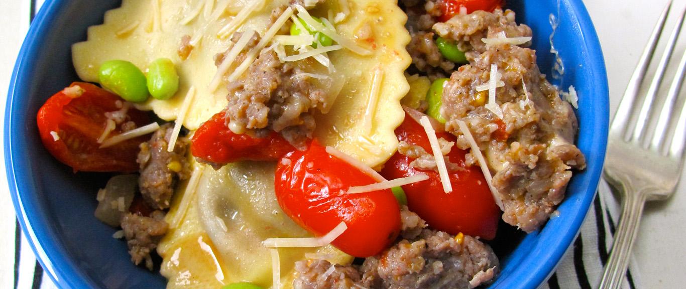 Fresh Pasta with Sausage & Veggies | Swaggerty's Farm